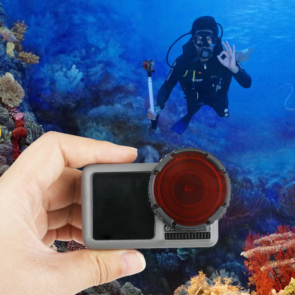 Бленда для DJI OSMO Спортивная Экшн камера красный фильтр объектива подводная