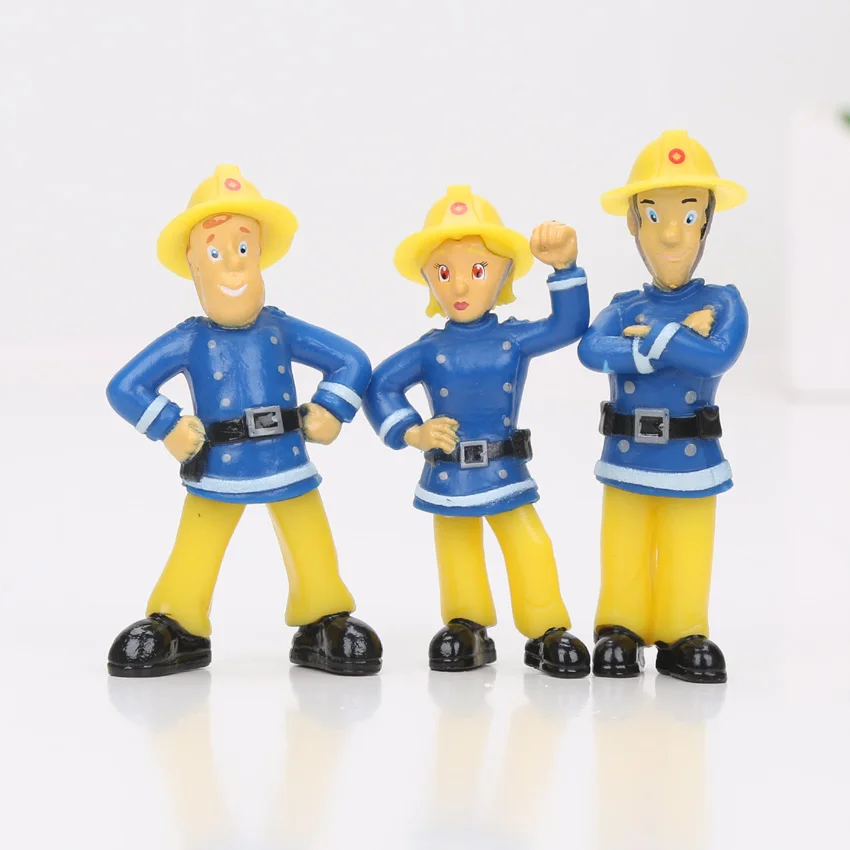 12 шт./компл. Аниме Фигурка Fireman Sam фигурка детские игрушки 3-6 см милый мультяшный