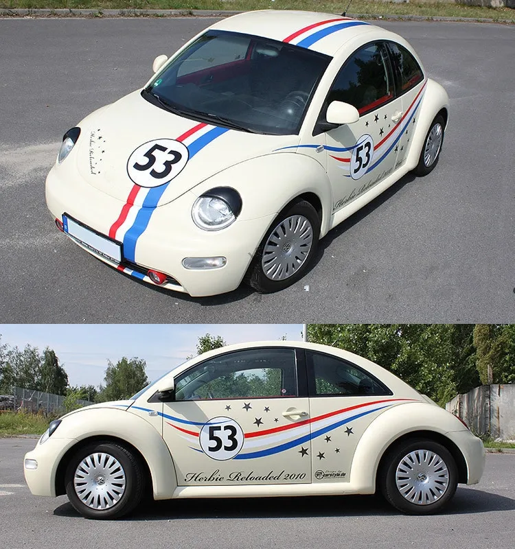 Стильная наклейка для автомобиля 53 цвета красный/синий Volkswagen Beetle Z2CA411|car sticker|sticker