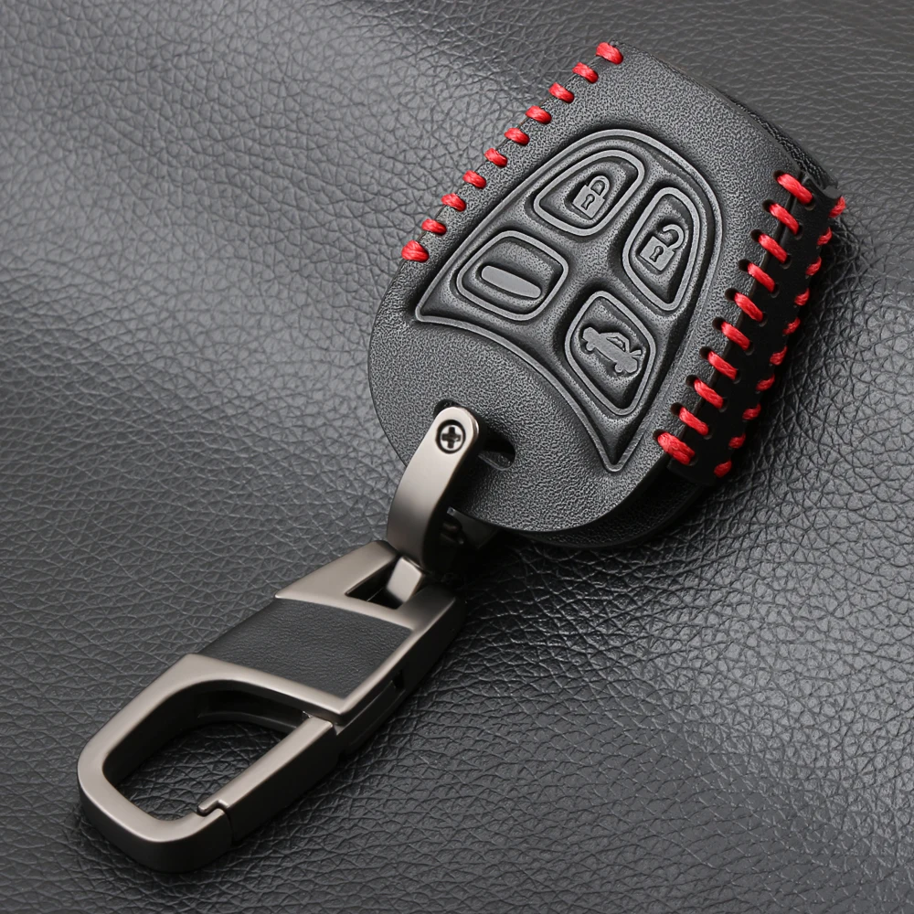 Genuine Leather Car Key Case Styling 4 Button Fob Shell Cover For SAAB 9-3 93 2003-2009 Keychain Bag | Автомобили и мотоциклы