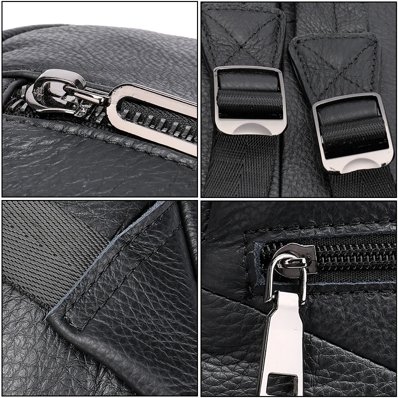 WESTAL кожаный школьный рюкзак для девочек на молнии/черный женский