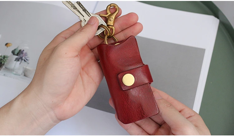 Hasp брелок для ключей на цепочке из натуральной кожи ручной работы роскошный Автомобильный ключ сумка для женщин ключница держатель брелок Топ-конец коровья кожа чехол для ключей