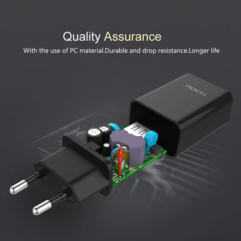 ROCK USB зарядное устройство адаптер Qualcomm QC 2 0 США вилка Путешествия стены Быстрая