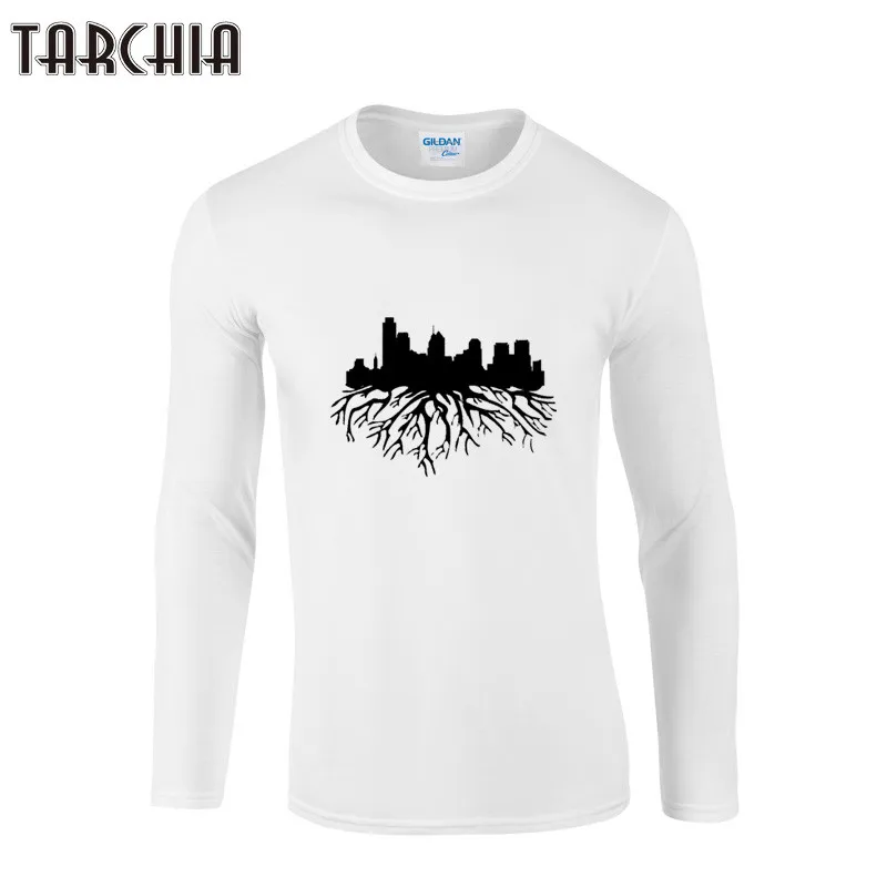 Футболка TARCHIA мужская с длинным рукавом рубашка принтом топ одежда Swag весна-осень