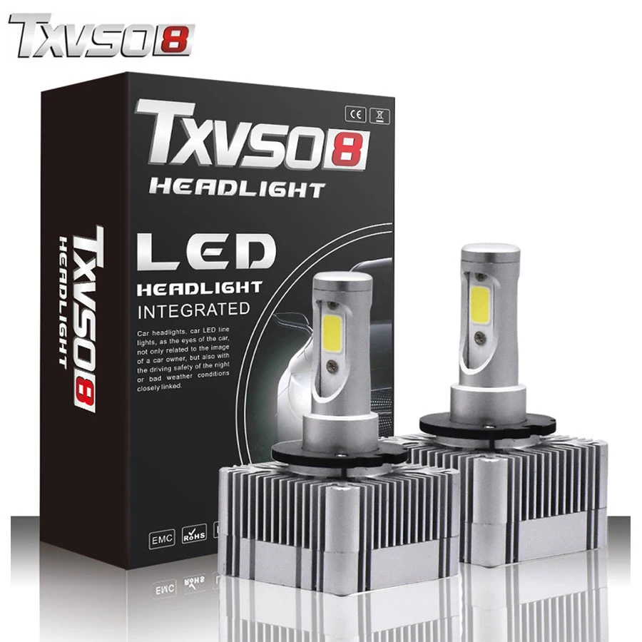 TXVSO8 2 шт. водить автомобиль D1S/D3S комплекты фар-флип COB Chips-55W 26000LM чистый белый 6000 K