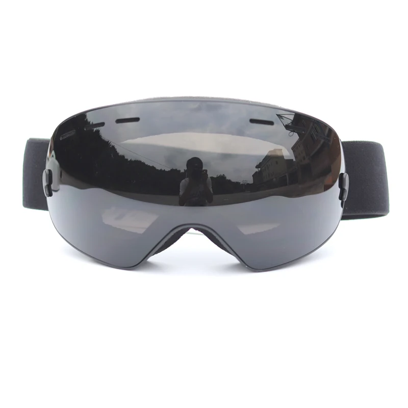 black-grey BOLLFO Брендовые очки для катания на лыжах и двойной слой UV400 Анти-туман Лыжная маска лыжные очки для мужчин женщин очки для к - Цвет: black-grey