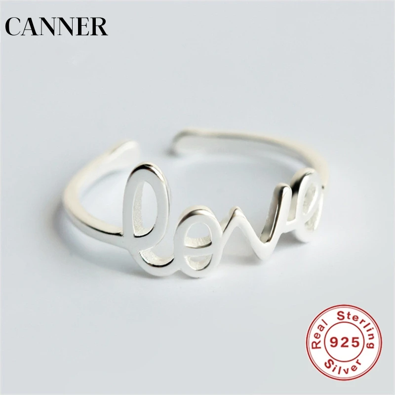 Женские открытые кольца CANNER из стерлингового серебра 925 пробы Anillos Mujer S925