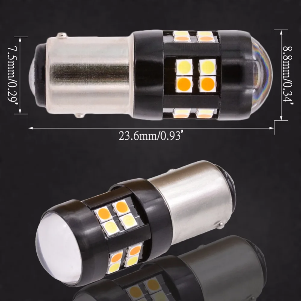 Katur 2 шт. BAY15D 3157 7443 Switchback LED двухцветная лампа передний указатель поворота Янтарный