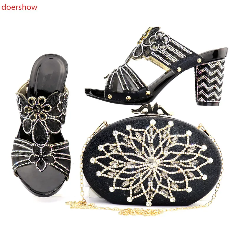 Doershow/Новинка комплект из туфель и сумочки в африканском стиле итальянский