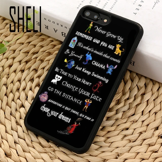 Чехол для телефона SHELI Lessons с цитатами Ститч Питер Пэн Король Лев чехол iPhone 5 6 s 7 8