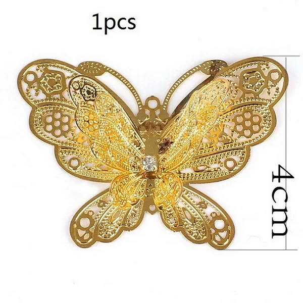 1 шт. позолоченные/покрытые родием железные поделки тон филигранная бабочка