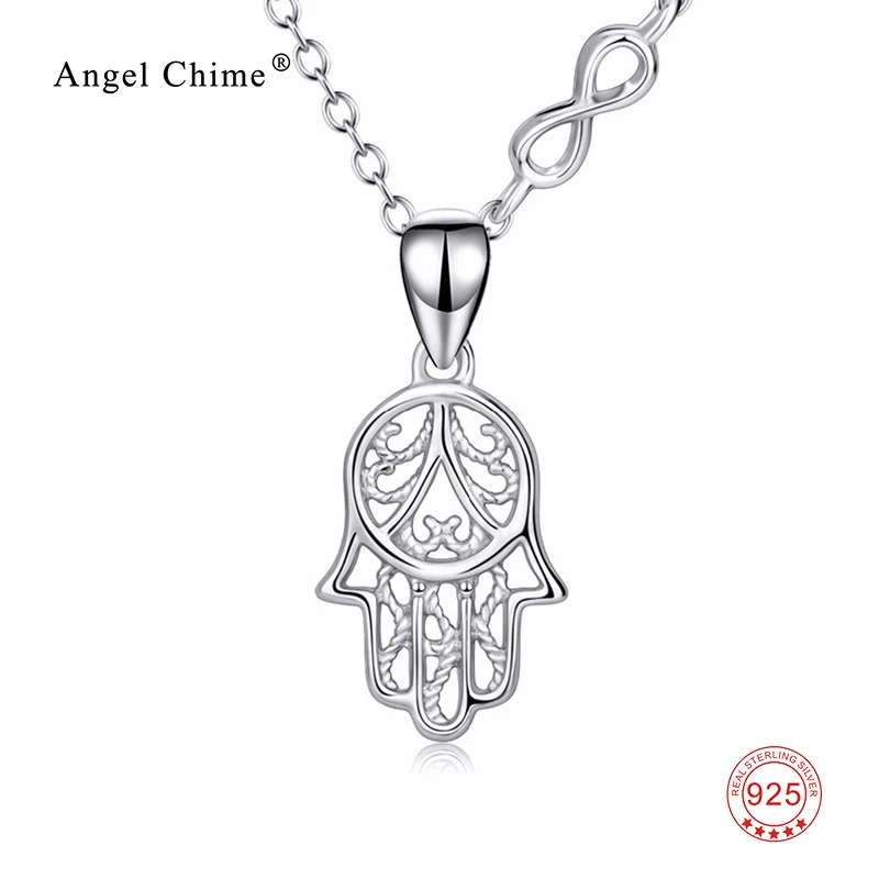 Ожерелье женское из серебра 100% пробы Рука Хамса|hamsa hand necklace|hamsa handhand necklace |