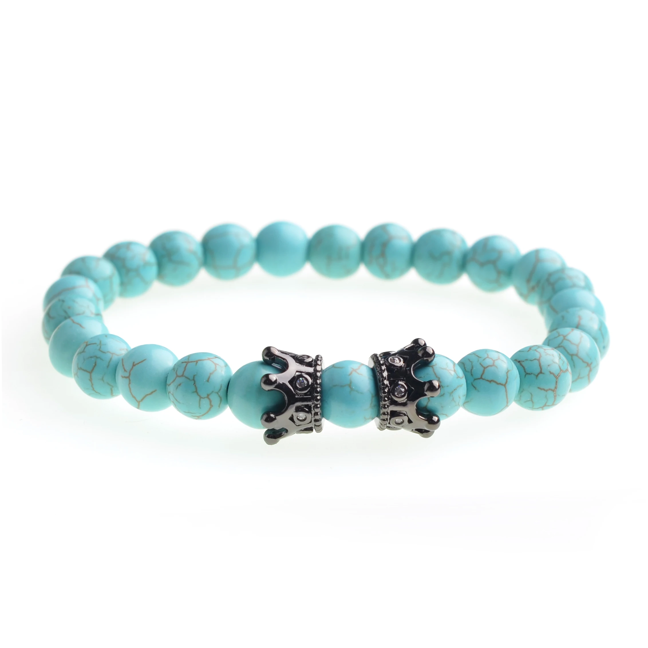 8 мм бусины Howlite двойной женский браслет мужской модный подарок для красивых