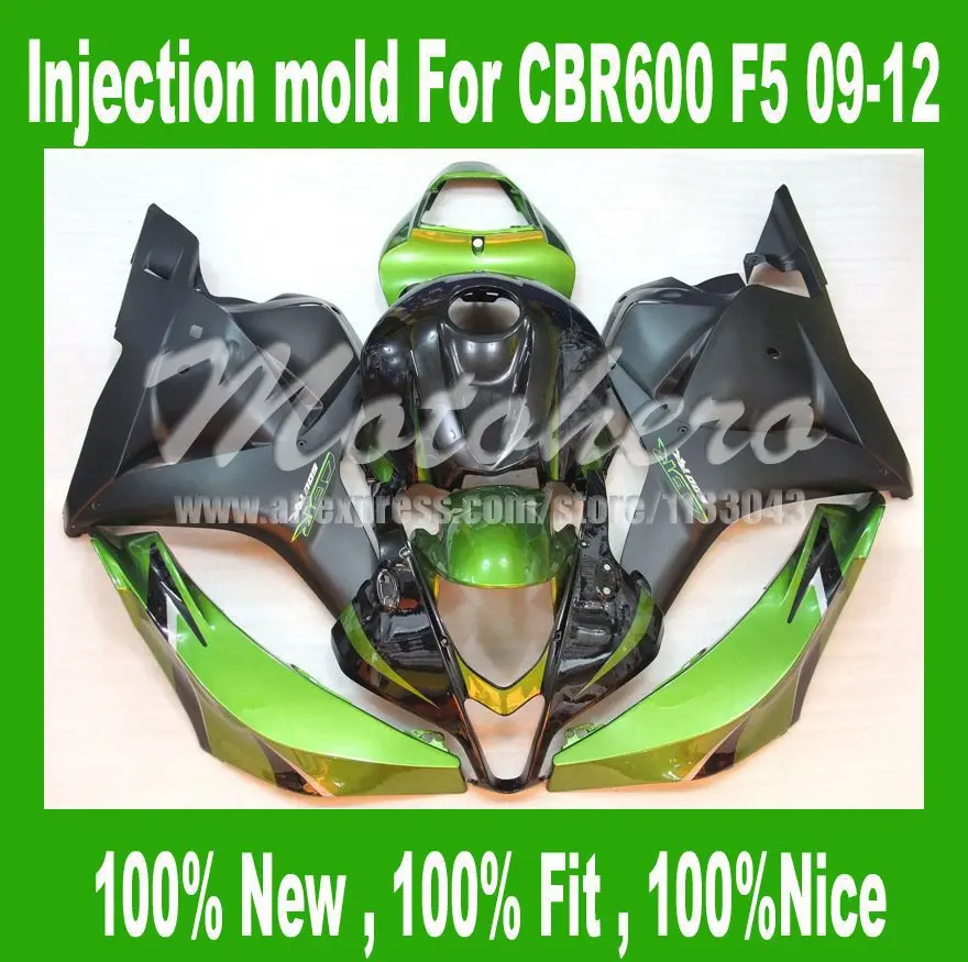 

CBR600RR F5 Fairings for HONDA CBR600 F5 2009 2010 CBR600 RR 09 10 CBR 600 RR 09 10 11 12 fairing kits Green black #zz378e