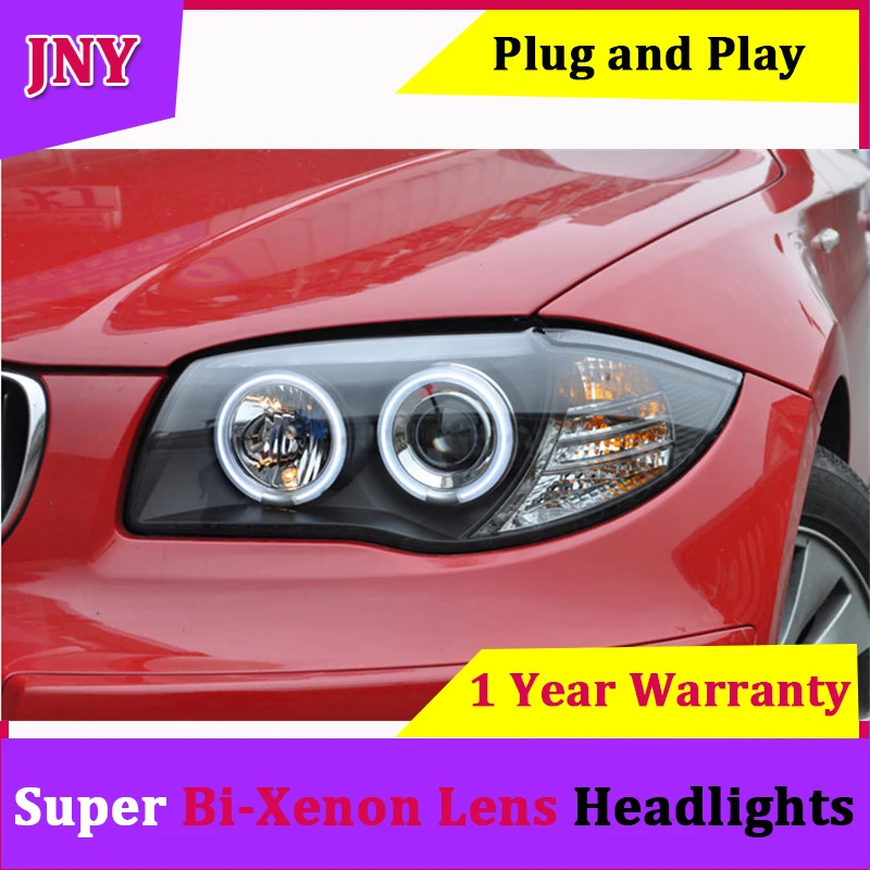 Jny автомобиля фара для BMW E87 2004-2011 120i 130i светодиодный фары H7 ксеноновые линзы