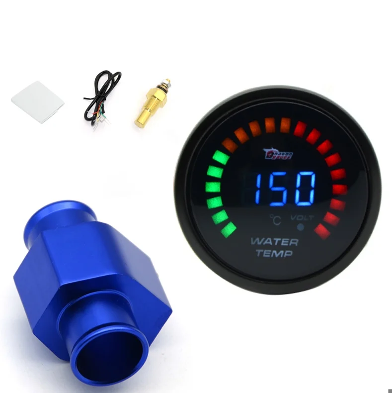 With 34mm adapter 2 ''52 мм Автомобильный датчик температуры воды 20-120 ℃ с водяным температурным соединением, адаптер датчика 1/8NPT - Цвет: With 34mm adapter