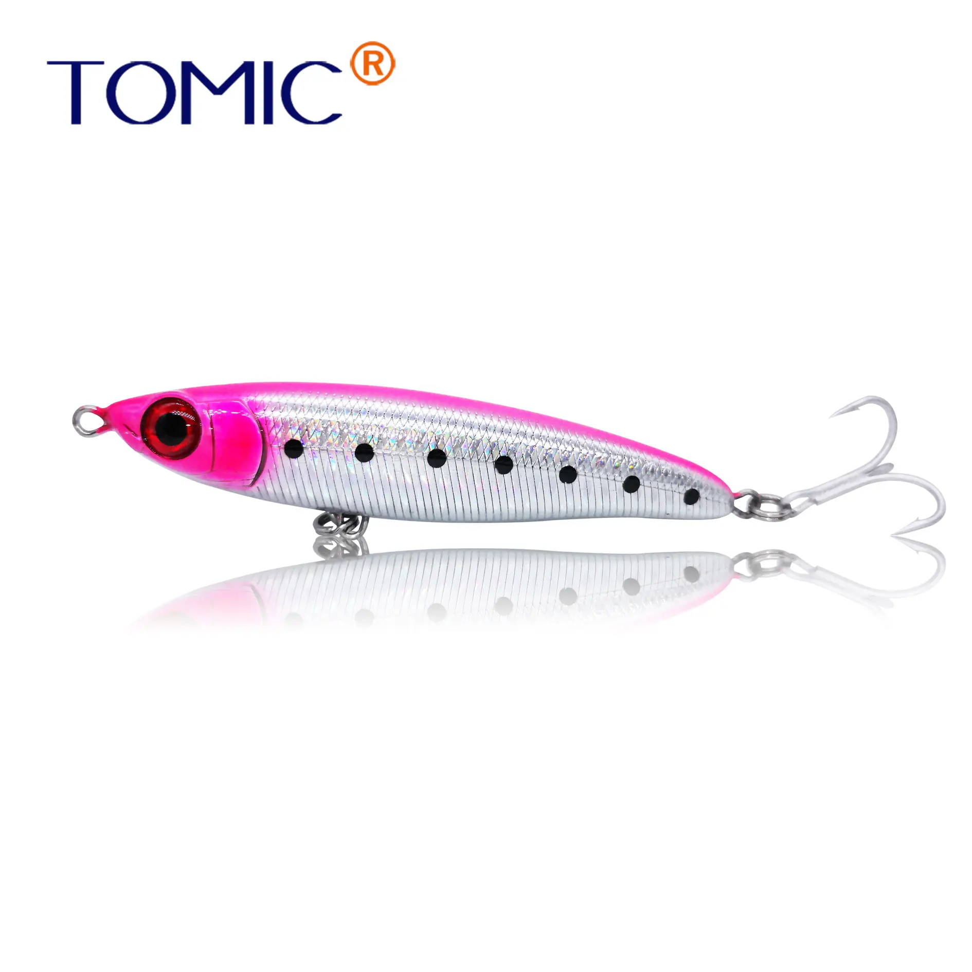 Holo fluo pink Томическая 110 мм плавающая Тонущая приманка, большая игра, глубокая морская Троллинг, жесткая приманка, лодка, рыболовные приманки - Цвет: Holo fluo pink