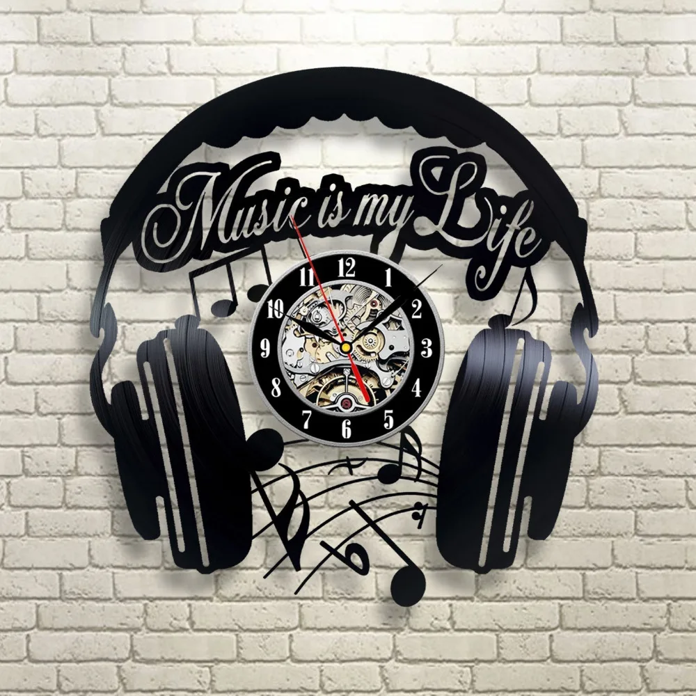 Настенные часы с виниловой записью CD современные настенные классические для
