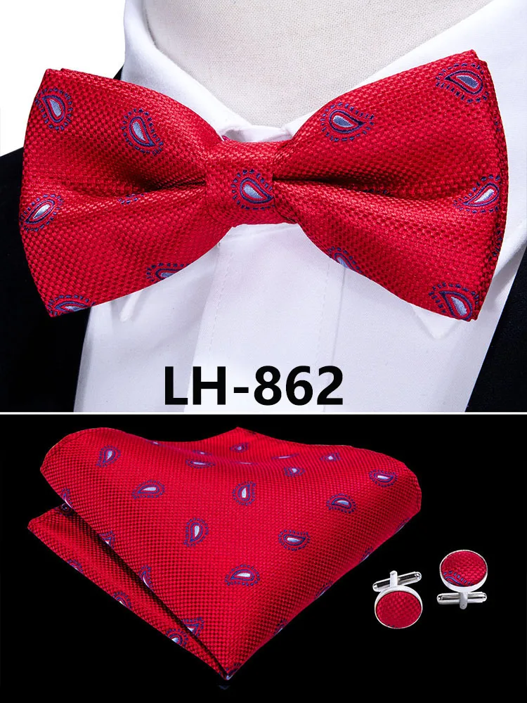 LF-803 Barry.Wang, модные мужские галстуки-бабочки из шелка, белые галстуки-бабочки Пейсли для мужчин, Свадебные вечерние галстуки для жениха, подарок для мужчин - Цвет: LH-862
