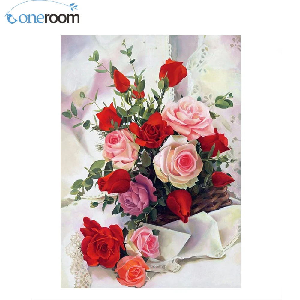 

42*59-Needlework Crafts Full Embroidery DIY Higher Quality Counted Cross Stitch Kit 14 ct Oil painting Roses Tablecloth