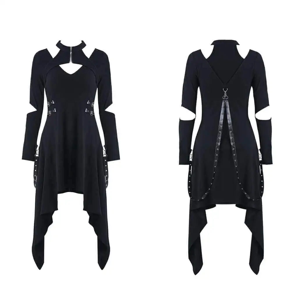 Darkinlove Для женщин Искусственная кожа коротко подстрижены гот платье DW199|Женские
