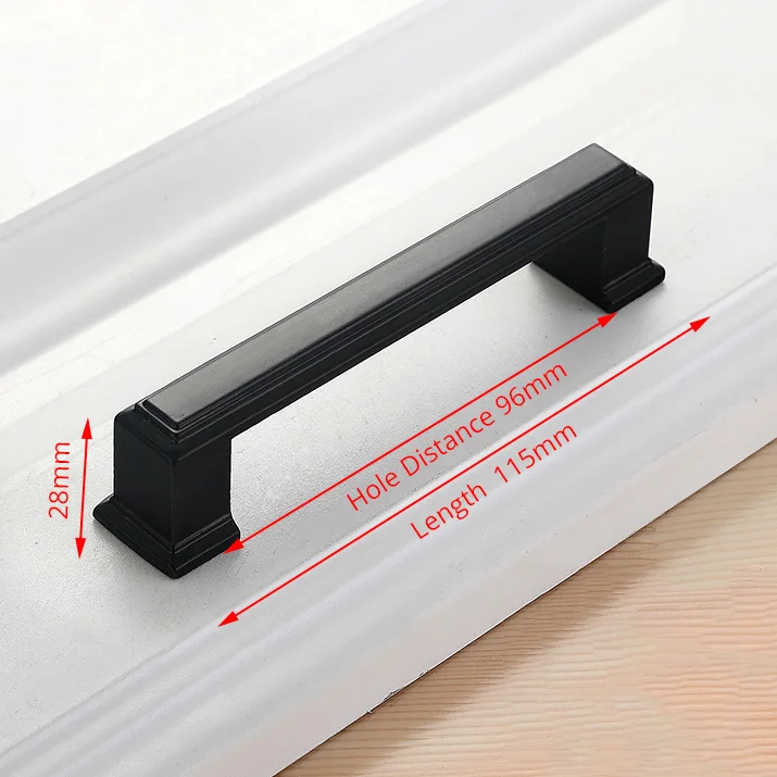 Handle-8931C-96 NAIERDI черные ручки шкафа американский стиль твердый алюминиевый сплав кухонный шкаф ручки для выдвижных ящиков оборудование для обработки мебели - Цвет: Handle-8931C-96