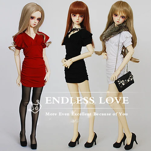 Модное платье в складку лотоса 3 цвета для куклы BJD 1/6 YOSD 1/4 MSD 1/3 SD10/13/16 кукольной