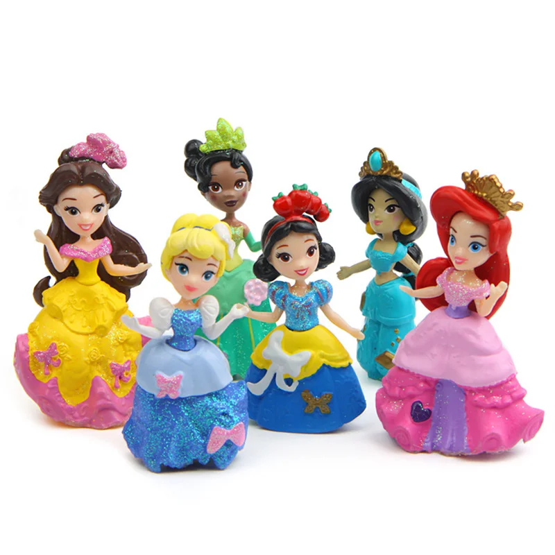6 шт./лот 10 см аниме Принцесса Русалочка София Золушка Русалка Белоснежка фигурка