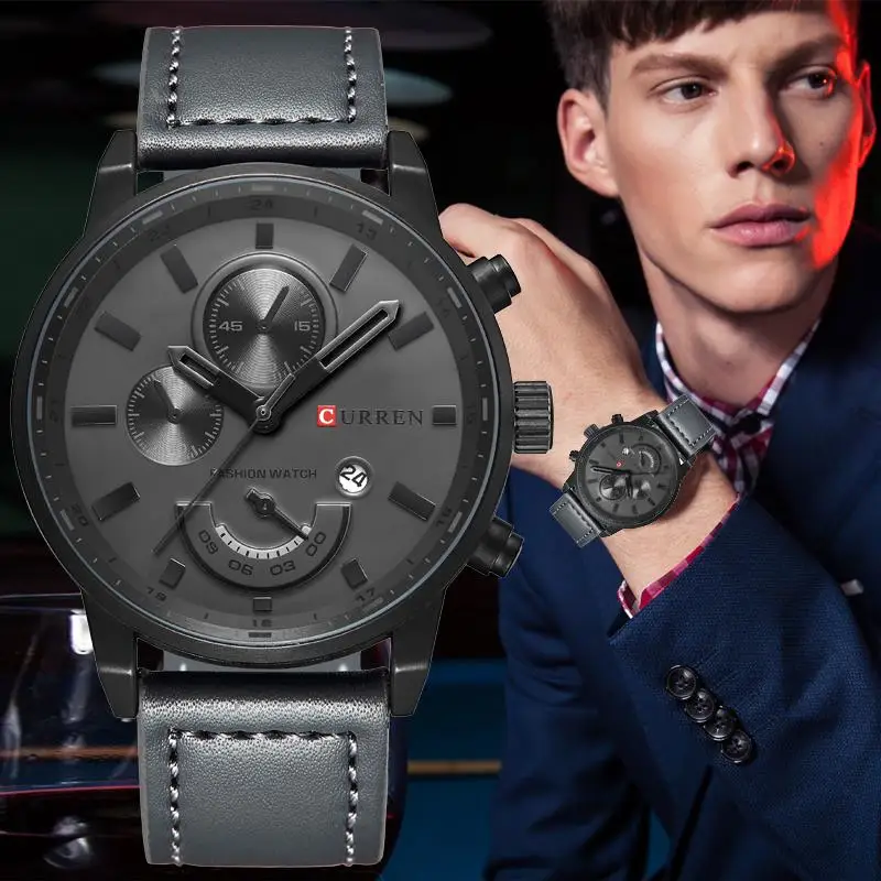CURREN 8217 Топ бренд класса люкс мужские спортивные часы модные повседневные