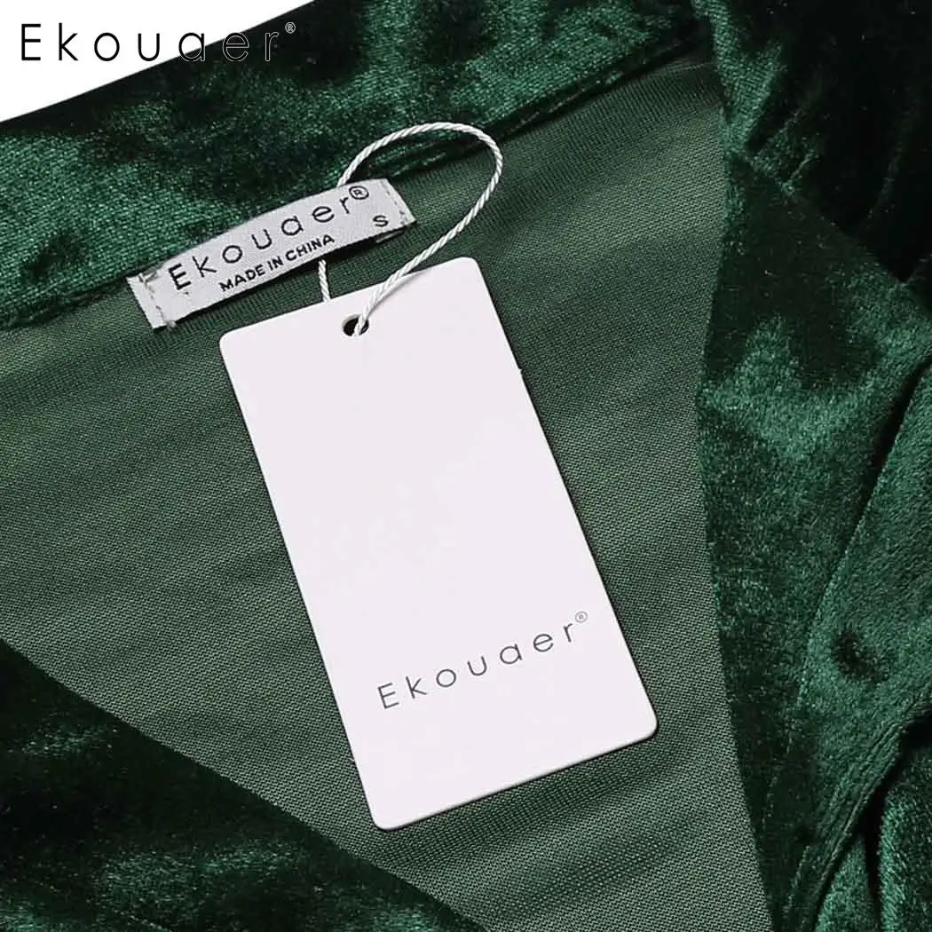 Ekouaer женский элегантный пижамный комплект с v-образным вырезом и длинным рукавом