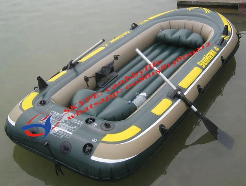 Intex Seahawk 4 человек Пластиковая надувная резиновая лодка для рыбалки, чертёжный каяк