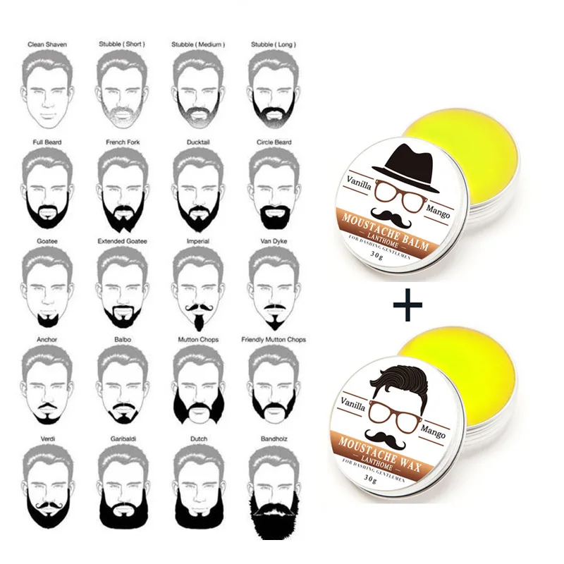 100% натуральное масло для бороды и бальзам Lanthome воск усов укладки увлажняющий