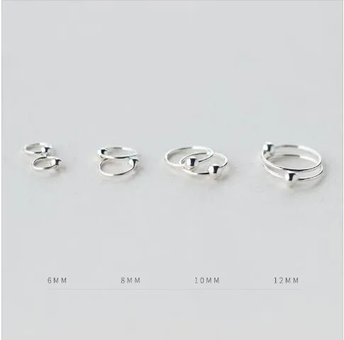 Минималистский Пронзительный козелка Helix хрящ Серьги 925 Щепка крошечный шарик