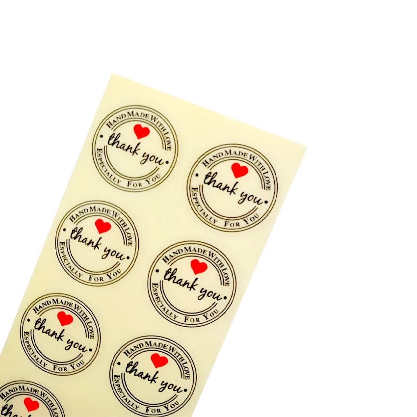 100 наклейки для самостоятельной сборки прозрачные в форме сердца с надписью Thank You