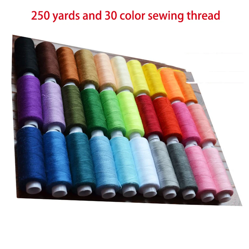 

30Pcs 250 Yards Sewing Thread Polyester Machine Embroidery Hand Sewing Threads Steering-wheel DIY Craft Patch Sewing Supplies