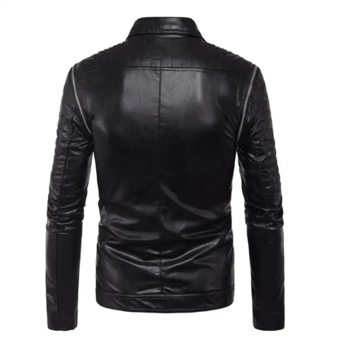 Индивидуализированная мотоциклетная мужская кожаная куртка тонкое пальто панк