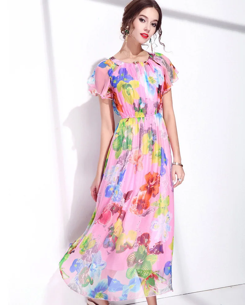 Женское платье Цветочный принт работу бизнес случайные партии Vestidos/Бесплатная