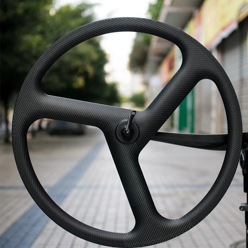 Бесплатная доставка углеродные велосипедные колеса 700c 3 Спицы дорожные диски