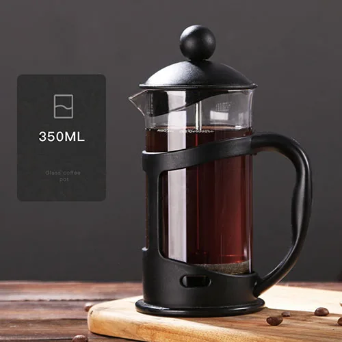350ML 350 мл/600 мл высокое качество стеклянный французский фильтр кофейник кофе молоко чай горшок с пресс плунжером кофемашина Перколятор инструмент - Цвет: 350ML