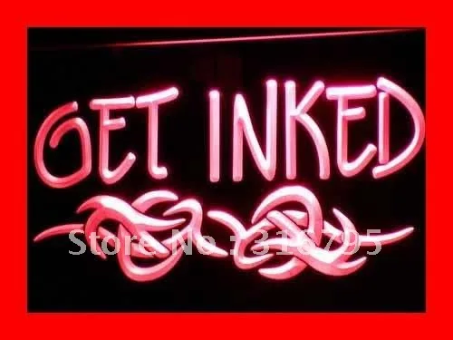 I316 получить INKED Tattoo пирсинг Магазин светодиодный ные неоновые световые знаки
