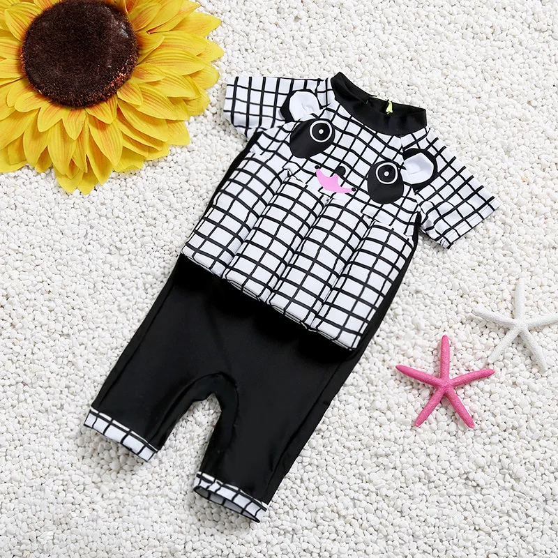 Voobuyla Cartoon Floating Buoyancy Baby Girl Boy Swimsuits Children Swimwear Swimming Training Kid Float Suits With Cap | Спорт и