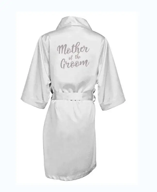 silver Mother Groom Соблазнительные туфли с серебряными халат пижамы для невест получать халат замужем невесты свадебное белье мама сестра из халат атласный - Color: silver Mother Groom
