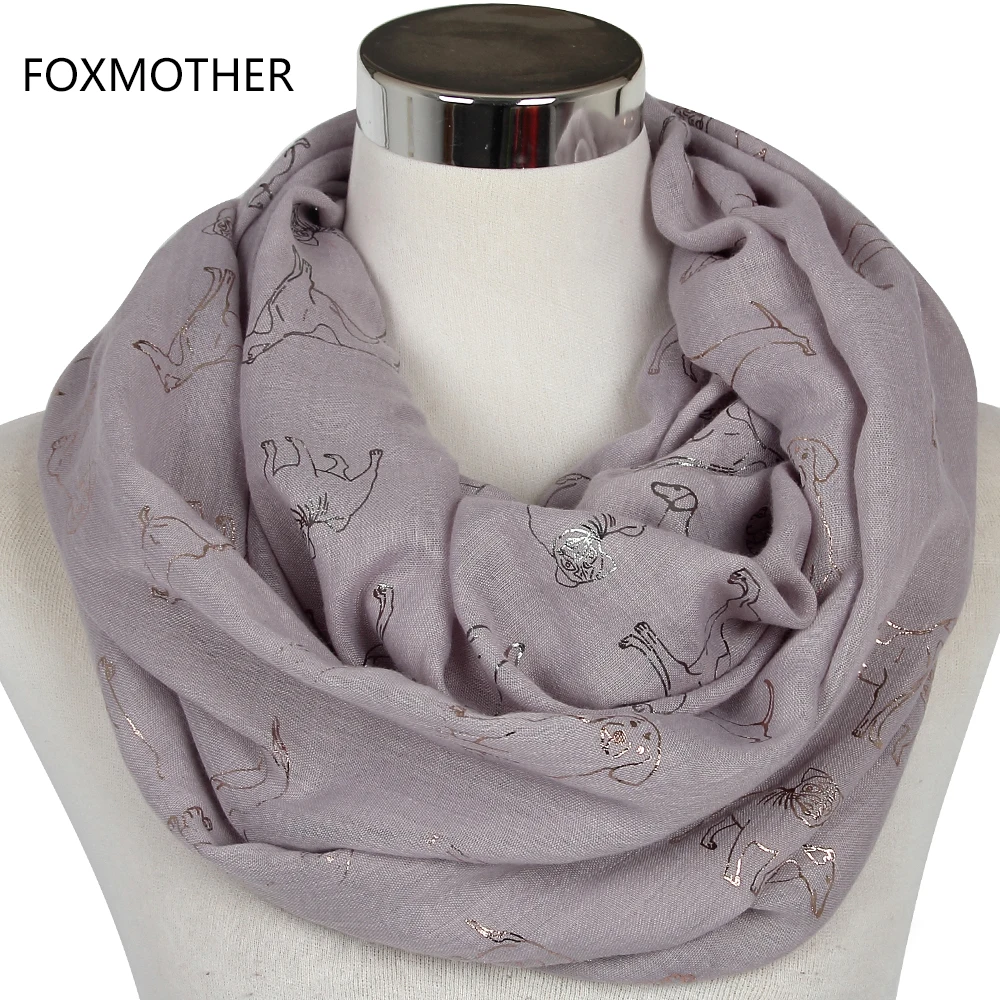 Женские шарфы блестящая бронзовая Серебряная собачка бесплатная доставка Весна