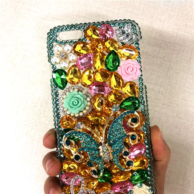 XINGDUO For Xiaomi mi 9 Bling Glittering butterflies flower rhinestone cover case for 8 Lite Redmi note 7 6A A2 | Мобильные телефоны