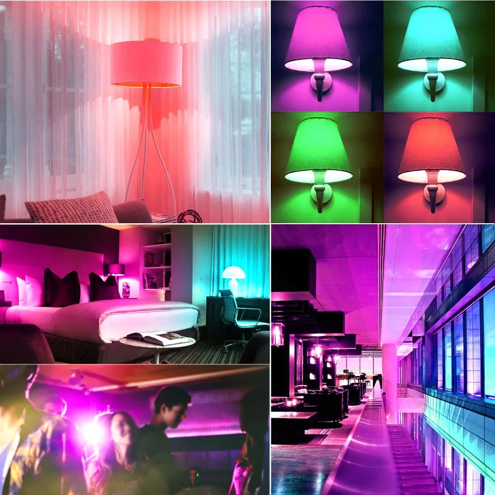 E12 E14 E26 E27 B22 RGB светильник 3 Вт C35 Цвет Изменение светодиодные лампочки канделябры