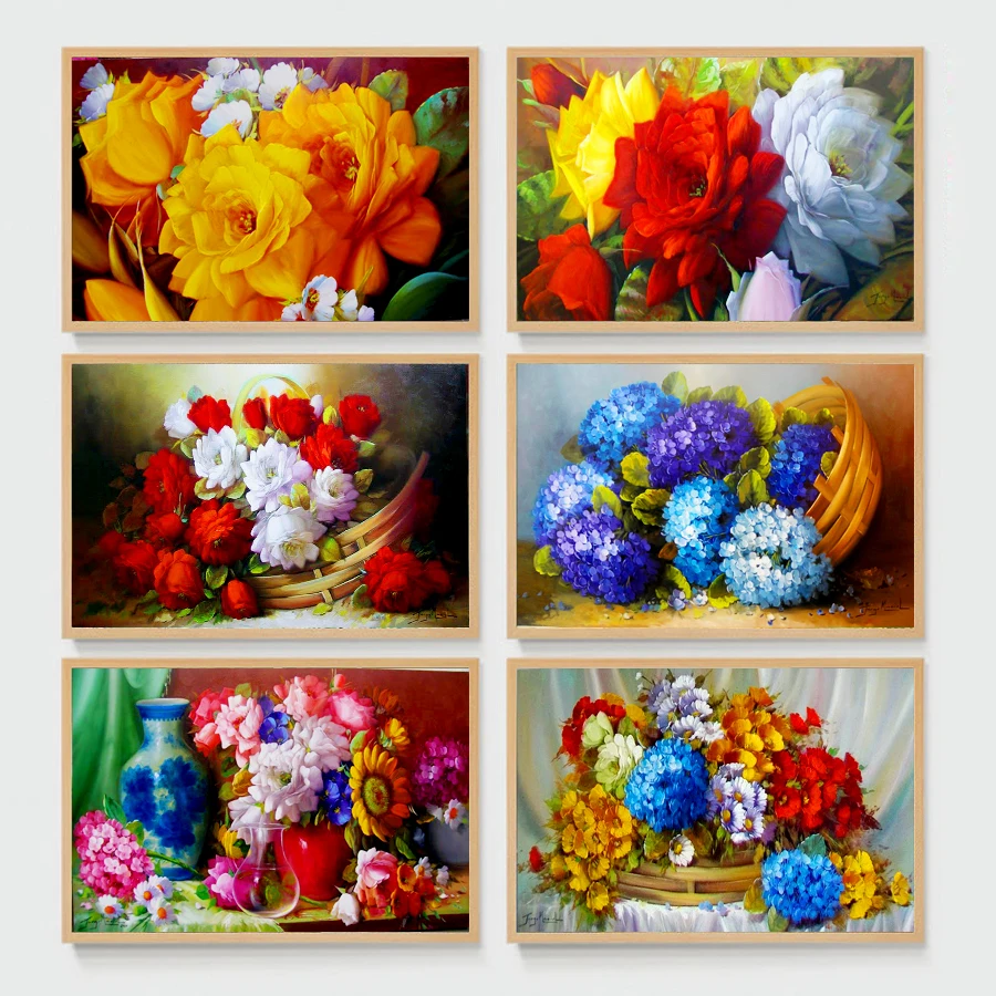Цветы 5D набор &quotсделай сам&quot картина с камнями (алмазная вышивка Алмазная