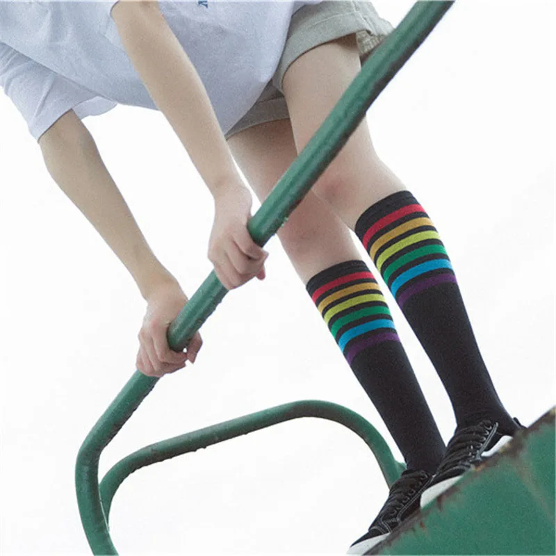 [Cospacool] Модные цветные носки в полоску женские хлопковые теплые забавные больше