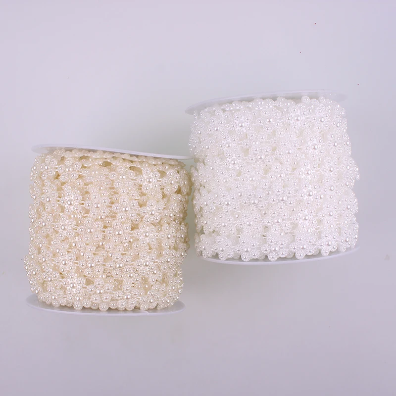 Жемчужная цепочка украшения для шитья цвет слоновой кости белый круглая слива