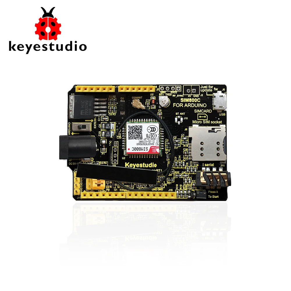 Keyestudio SIM800C GPRS GSM  Shield With Antenna  for Arduino UNO R3 & Mega 2560