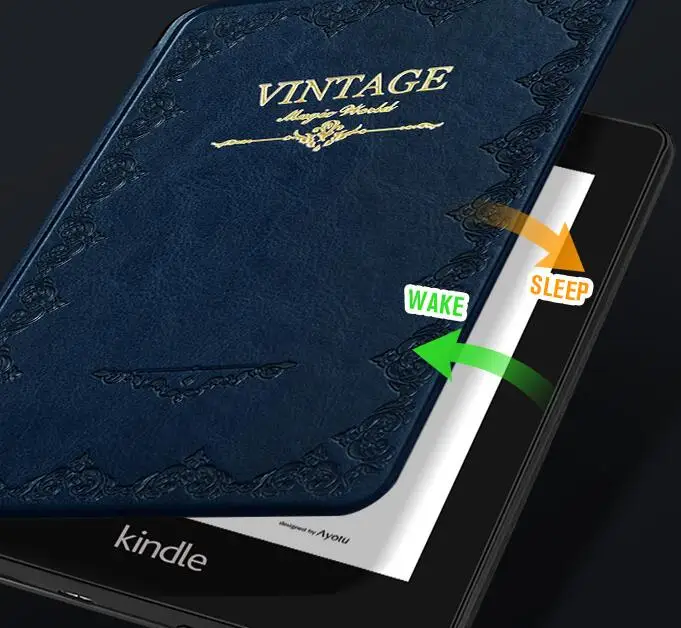 Винтажный кожаный чехол книжка для kindle paperwhite 4|Чехлы планшетов и электронных